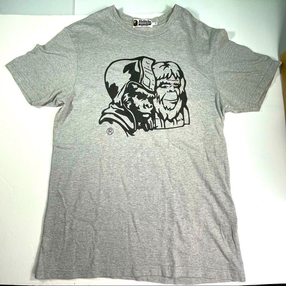 Bape Planet of the Apes Generals Mens Medium Size Gray T-Shirt Rare Tee